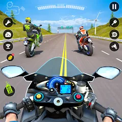 Взломанная Moto Traffic Bike Race Game 3d (Мото Трафик Байк Рейс Гейм 3д)  [МОД Unlimited Money] - последняя версия apk на Андроид