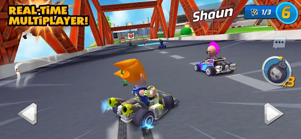 Boom Karts Multiplayer Racing (Бум Картс Мультиплеер Рейсинг)  [МОД Бесконечные монеты] Screenshot 1