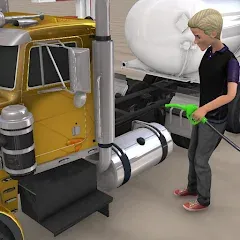 Взломанная Euro Truck Gas Station Games  [МОД Много денег] - стабильная версия apk на Андроид