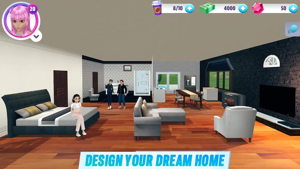 Virtual Sim Story: Home & Life (Виртуальная история симулятора)  [МОД Бесконечные монеты] Screenshot 2