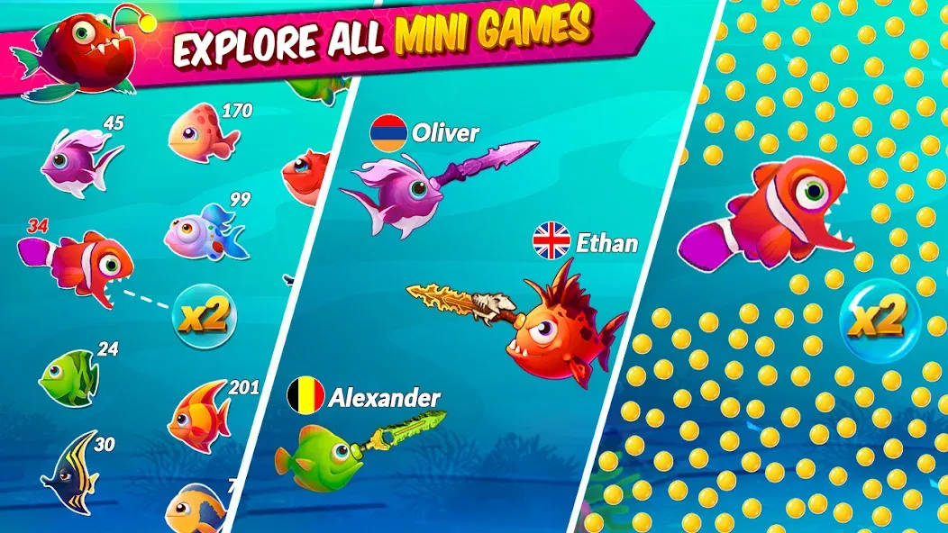 Big Eat Fish Games Shark Games  [МОД Unlocked] Screenshot 1