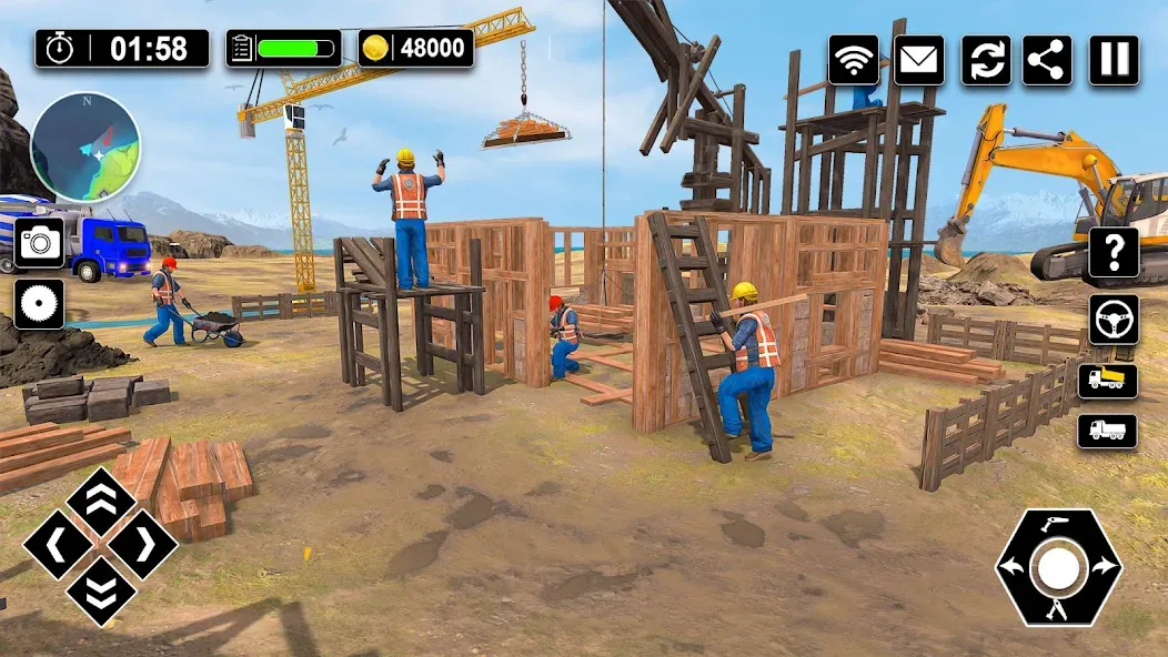 Wood House Construction Game  [МОД Бесконечные деньги] Screenshot 2