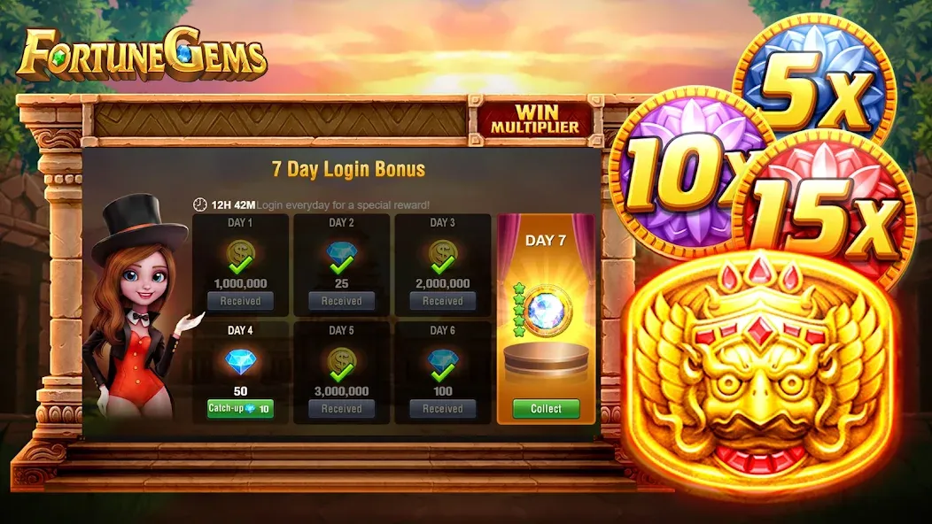 Slot Fortune Gems-TaDa Games (Слот Форчун Гемс)  [МОД Много монет] Screenshot 3