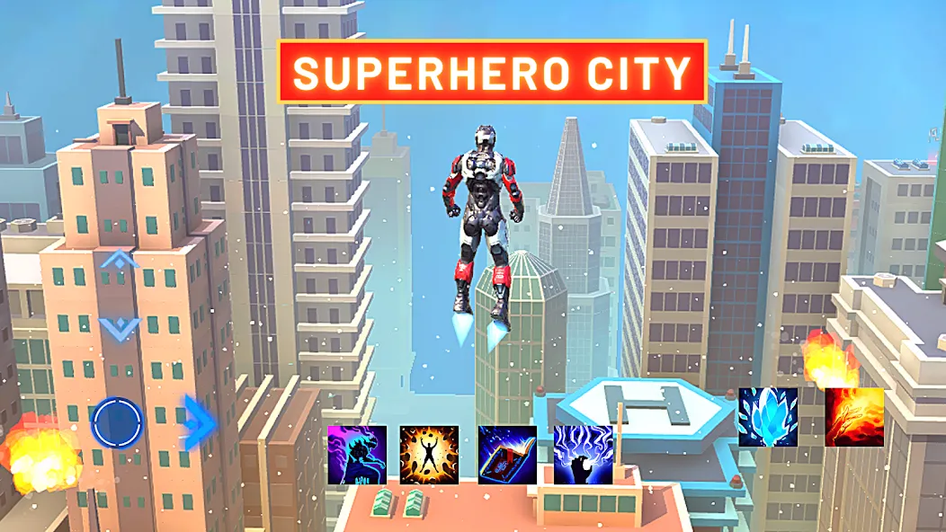 Super hero Flying iron jet man  [МОД Много монет] Screenshot 2