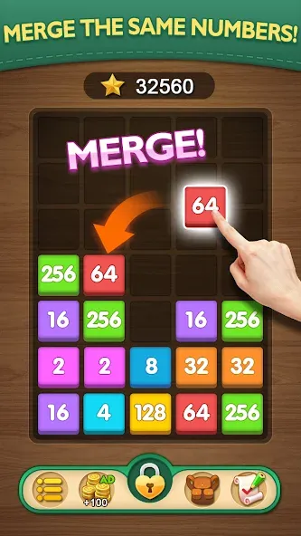 Merge Puzzle - Number Games (Мердж Пазл)  [МОД Бесконечные монеты] Screenshot 1