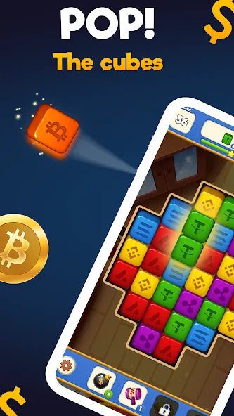 Crypto Blocks Puzzle Challenge  [МОД Бесконечные деньги] Screenshot 1