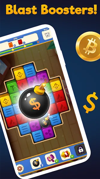 Crypto Blocks Puzzle Challenge  [МОД Бесконечные деньги] Screenshot 3