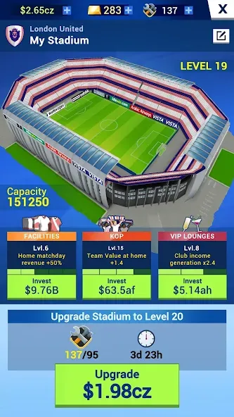 Idle Eleven - Soccer tycoon (Айдл Илевен)  [МОД Меню] Screenshot 3