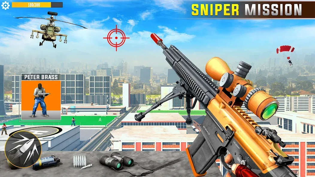 Banduk Game - Sniper Gun Games (Снайперская Война 3D)  [МОД Много монет] Screenshot 2