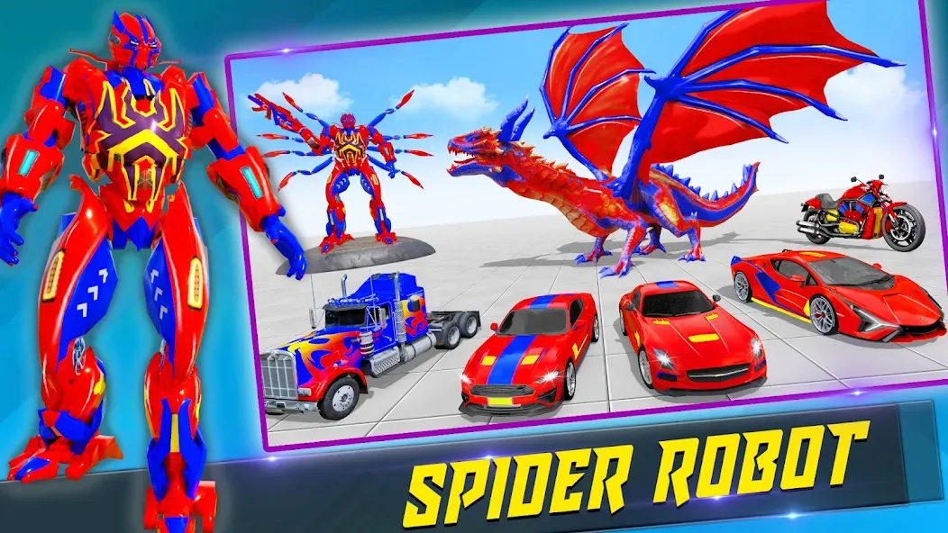 Spider Robot: Robot Car Games (Спайдер Робот)  [МОД Unlimited Money] Screenshot 2