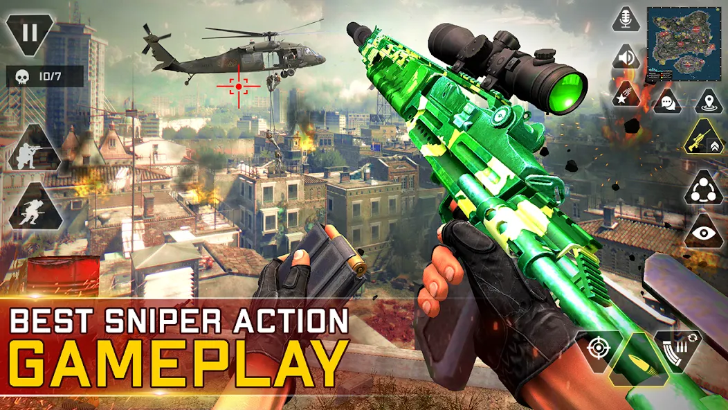 Sniper Gun Shooting game (ИГИ Снайпер Оружие Стрелялки Игры)  [МОД Много денег] Screenshot 5