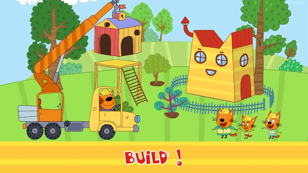 Kid-E-Cats Cars, Build a house  [МОД Все открыто] Screenshot 5