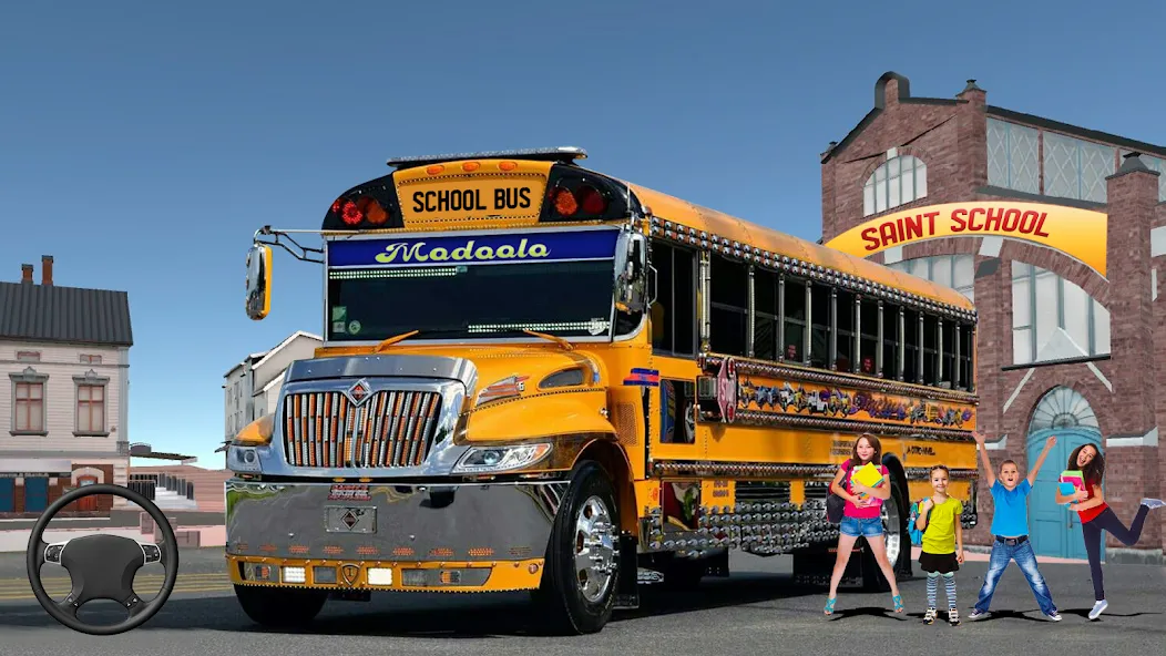 School Bus Transport Simulator (Школьный Автобусный Транспортный Симулятор)  [МОД Все открыто] Screenshot 1