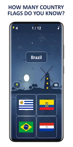 Flags of World Countries Quiz  [МОД Бесконечные монеты] Screenshot 1