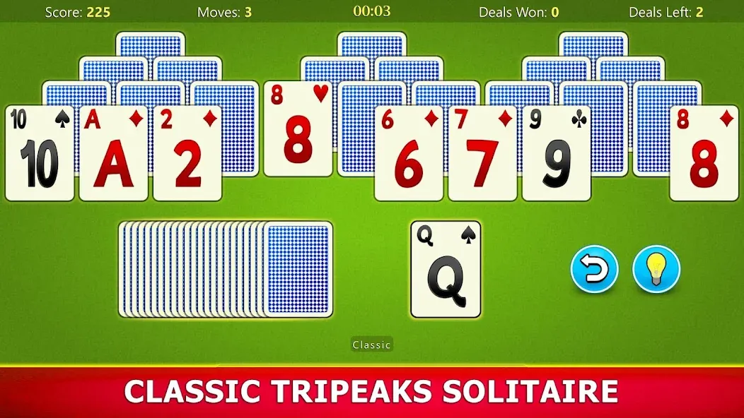 TriPeaks Solitaire Mobile  [МОД Бесконечные монеты] Screenshot 1