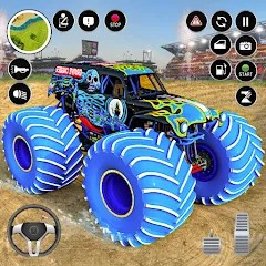 Взломанная Extreme Monster Truck Game 3D (Монстр Трак Экстремальные Игры)  [МОД Mega Pack] - полная версия apk на Андроид