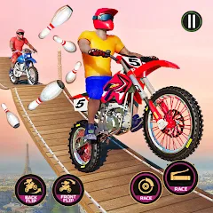 Взломанная Motor Bike Stunt Racing Games (Мотор Байк Стант Гонки Игры)  [МОД Меню] - полная версия apk на Андроид