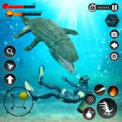 Скачать взлом Hungry Animal Crocodile Games  [МОД Mega Pack] - последняя версия apk на Андроид