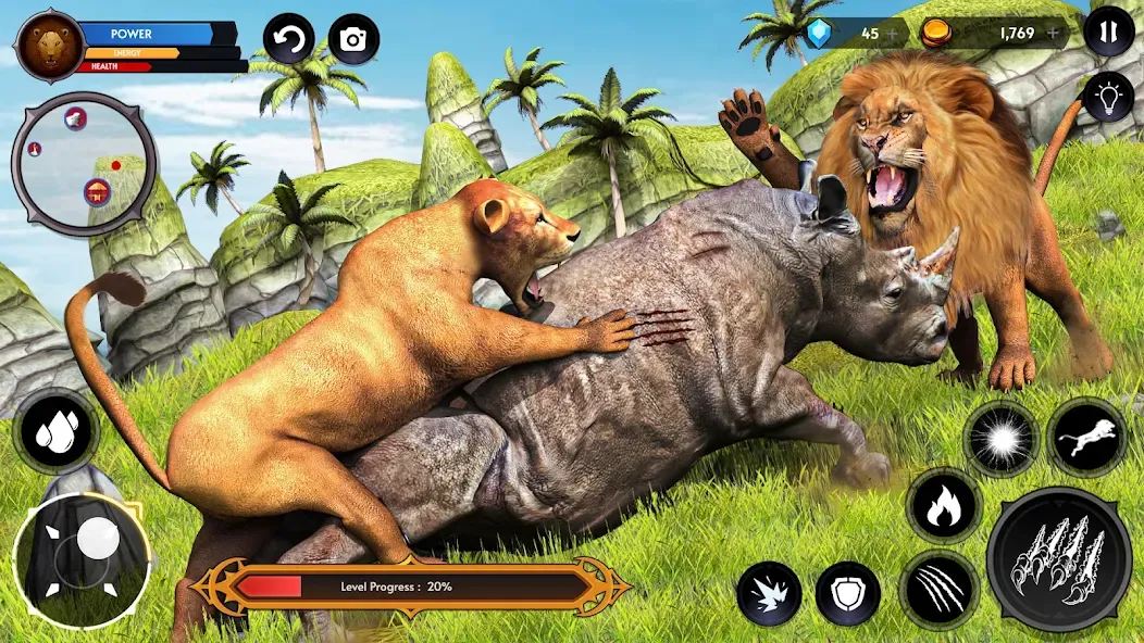 Lion Simulator Wild Lion Games  [МОД Бесконечные деньги] Screenshot 3