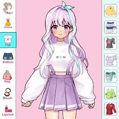 Взломанная Anime Dress Up and Makeup Game  [МОД Меню] - последняя версия apk на Андроид