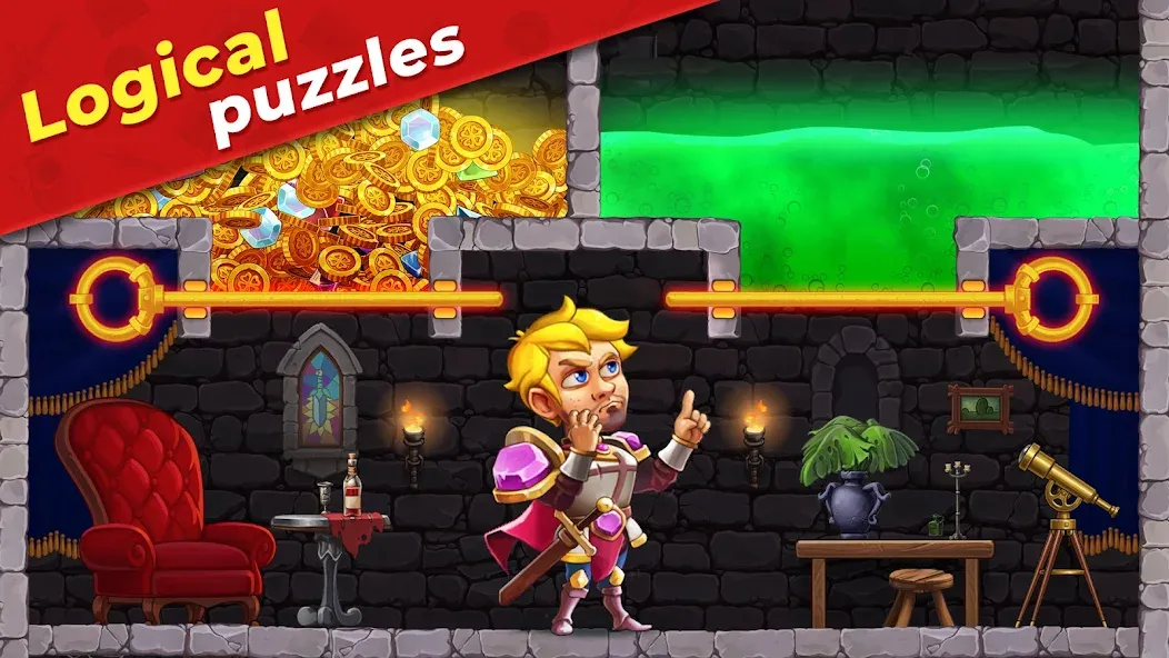 Mr. Knight: Pin Puzzles  [МОД Unlimited Money] Screenshot 3