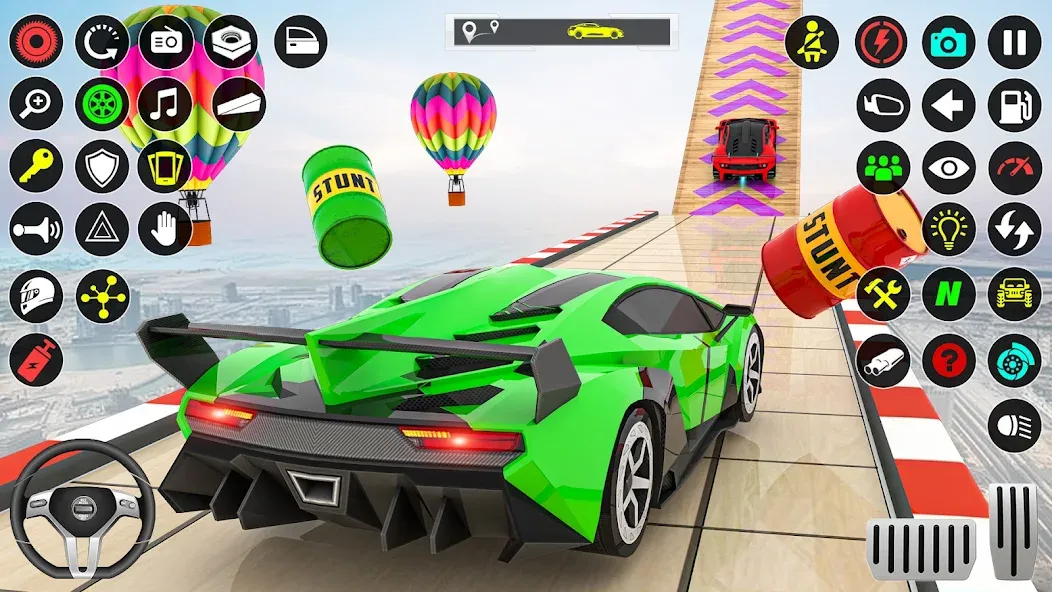 GT Car Stunt Race: Mega Ramps (Джи Ти Кар Стант Рейс)  [МОД Unlimited Money] Screenshot 1