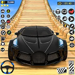 Скачать взломанную GT Car Stunt Race: Mega Ramps (Джи Ти Кар Стант Рейс)  [МОД Unlimited Money] - полная версия apk на Андроид