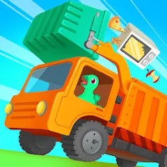 Скачать взломанную Dinosaur GarbageTruck:for kids  [МОД Меню] - стабильная версия apk на Андроид