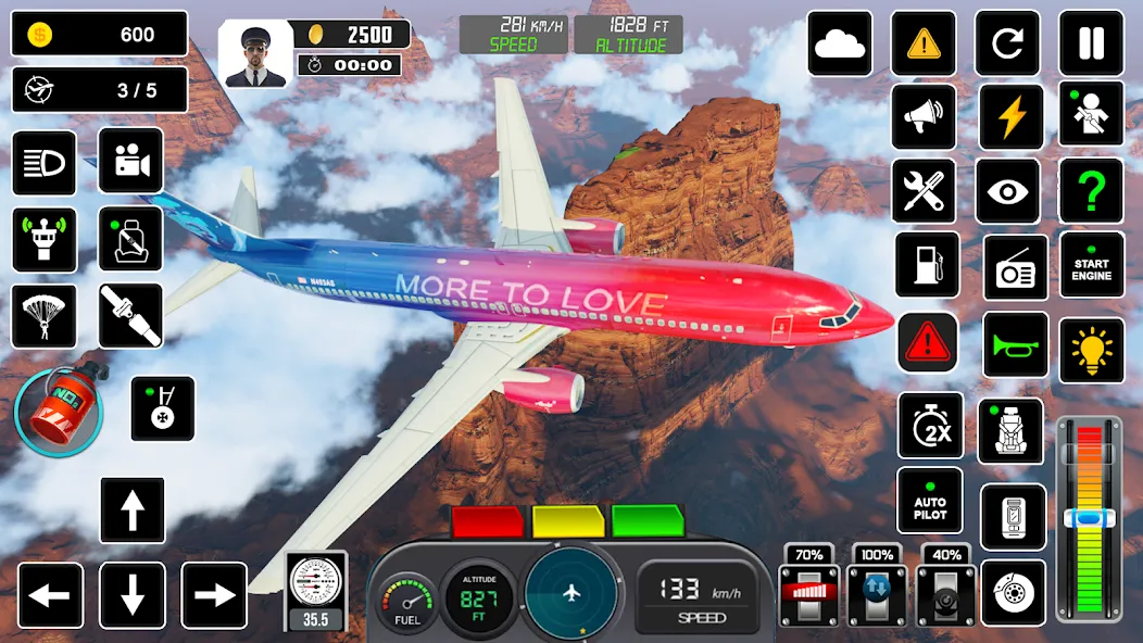 Pilot Flight Simulator Games  [МОД Бесконечные монеты] Screenshot 4