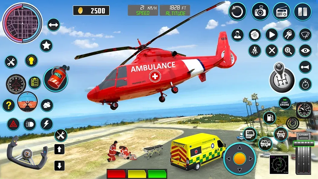 Heli Ambulance Simulator Game  [МОД Меню] Screenshot 2