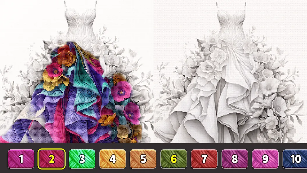 Cross Stitch: Color by Number  [МОД Menu] Screenshot 2