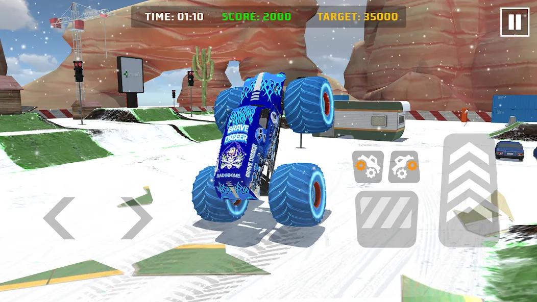 Car Games: Monster Truck Stunt (Монстртрак стант)  [МОД Много монет] Screenshot 1