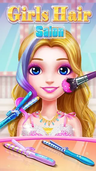 Girls Hair Salon  [МОД Бесконечные монеты] Screenshot 3