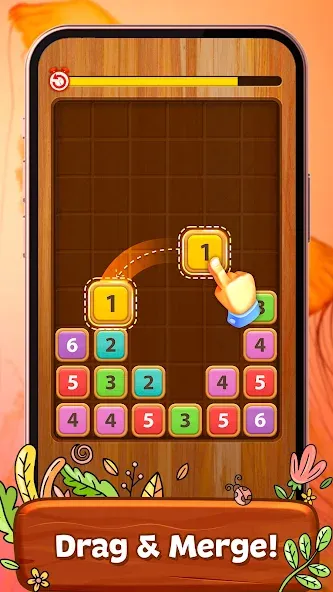 Merge Wood: Block Puzzle (Мерж Вуд)  [МОД Много денег] Screenshot 1