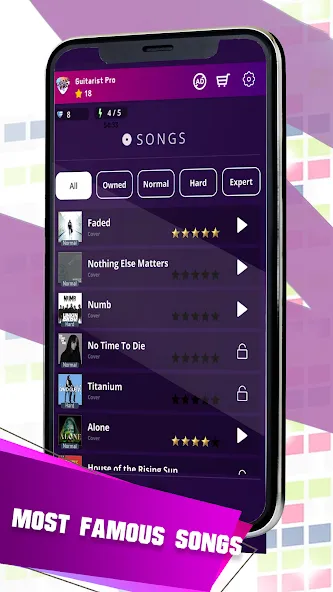 Guitarist 2: Guitar Music Game (Гитарист про)  [МОД Бесконечные монеты] Screenshot 2