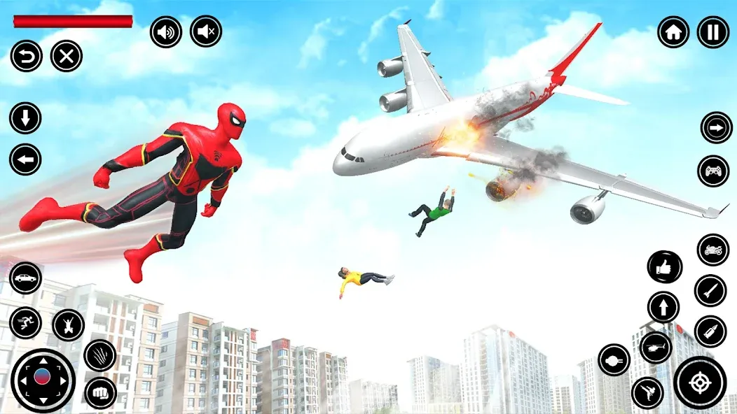 Flying Spider Rope Hero Fight (Флайинг Спайдер Роп Хиро Файт)  [МОД Меню] Screenshot 5