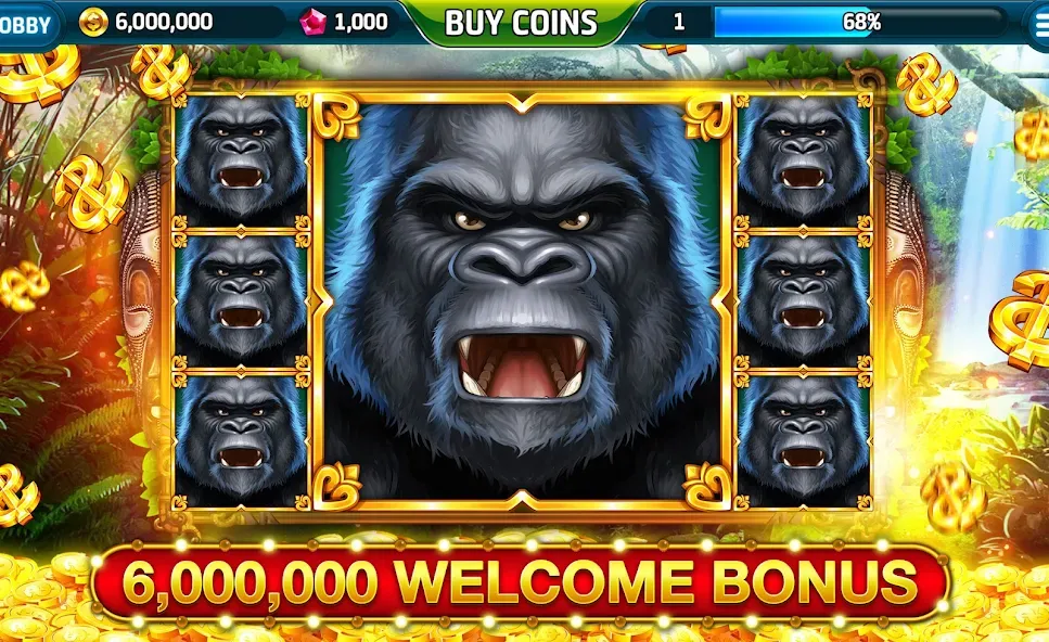 Ape Slots: Vegas Casino Deluxe  [МОД Unlocked] Screenshot 1