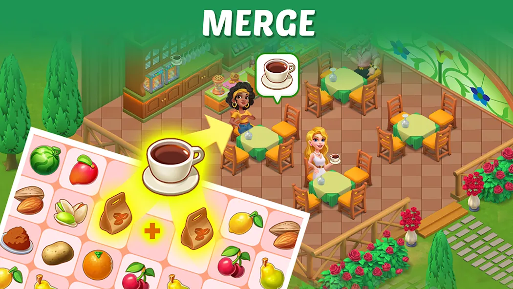 Merge Cooking:Theme Restaurant  [МОД Menu] Screenshot 3