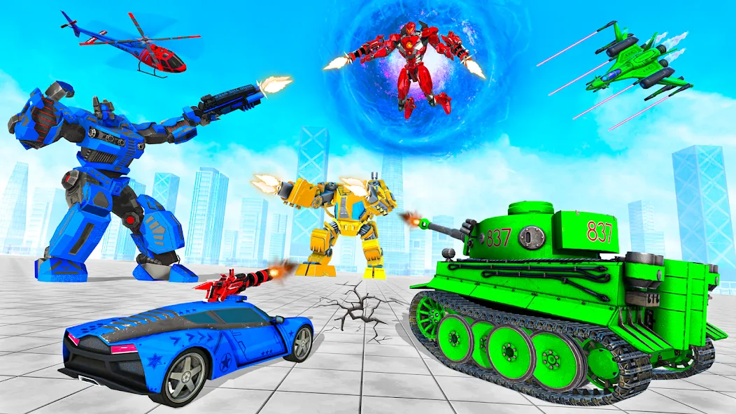 Tank Robot Game Army Games (армейский танк робот трансформационная игра)  [МОД Меню] Screenshot 3