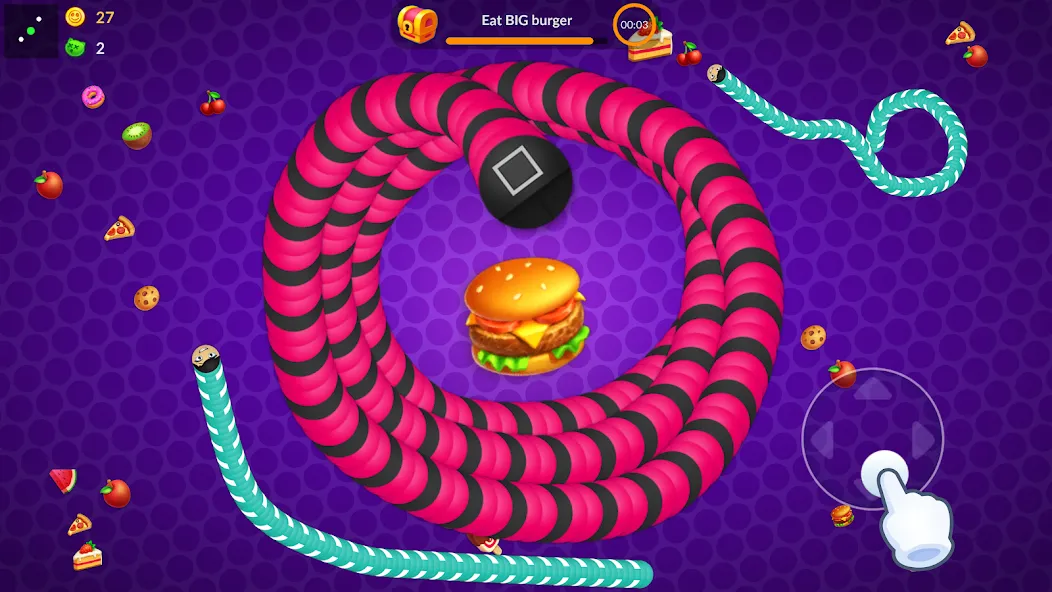 Snake vs Worms: Fun .io Zone  [МОД Меню] Screenshot 1