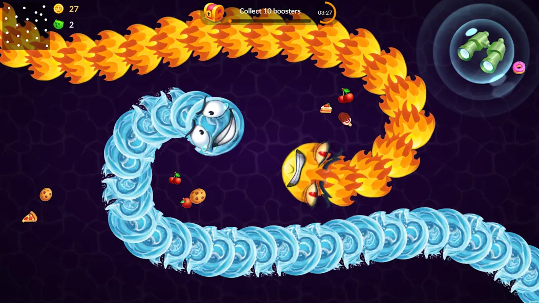 Snake vs Worms: Fun .io Zone  [МОД Меню] Screenshot 2