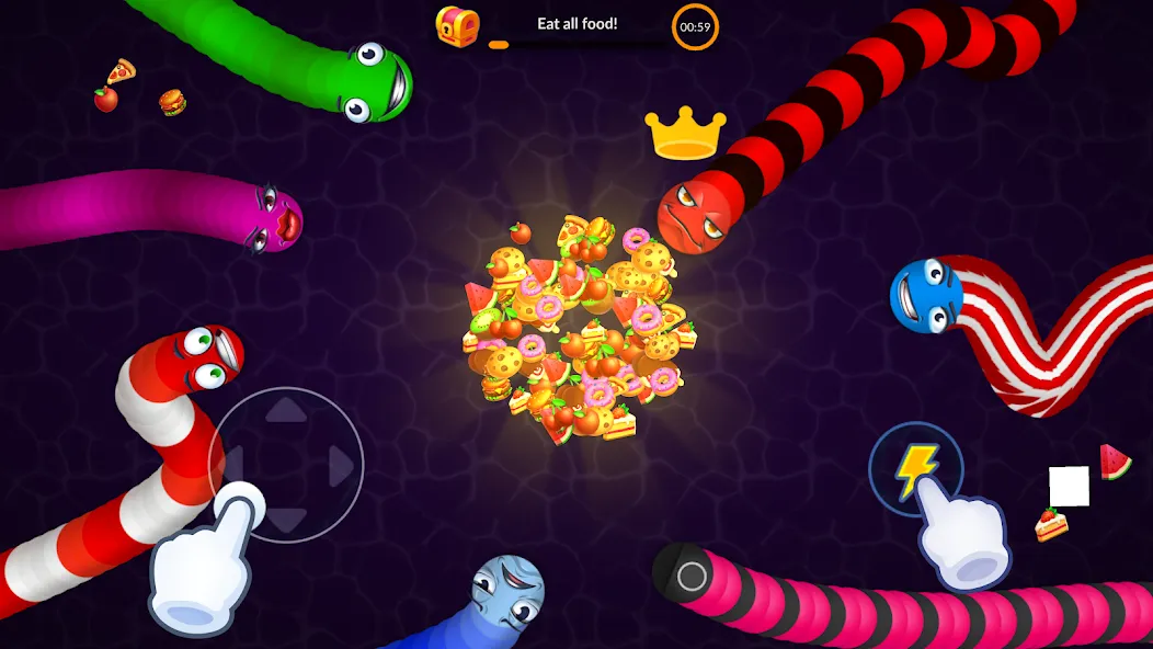 Snake vs Worms: Fun .io Zone  [МОД Меню] Screenshot 4