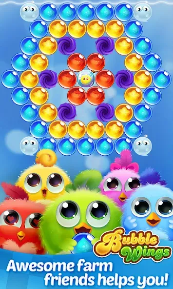 Bubble Wings: bubble shooter (Бабл Вингс)  [МОД Много денег] Screenshot 4