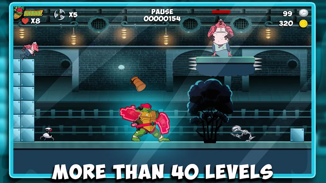 The turtle adventur ninja hero  [МОД Много монет] Screenshot 3