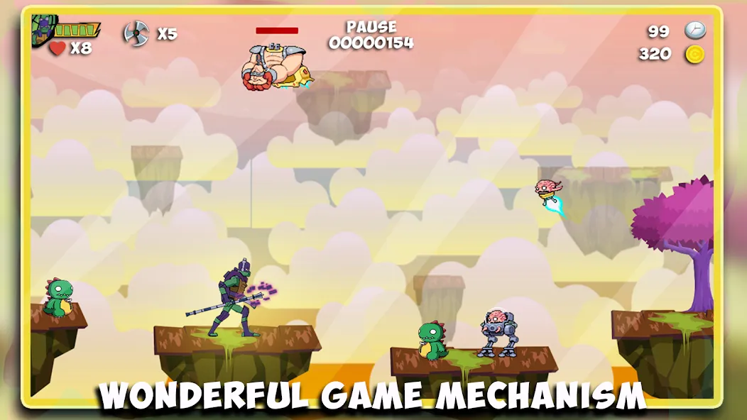 The turtle adventur ninja hero  [МОД Много монет] Screenshot 4