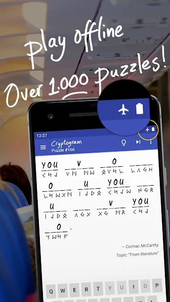 Cryptogram - puzzle quotes (Скрытограмма)  [МОД Unlocked] Screenshot 3