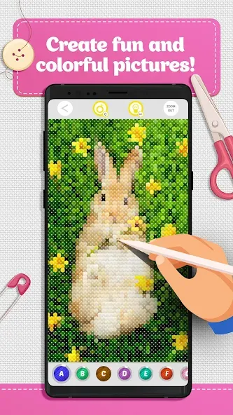 Cross Stitch Coloring Art (Кроссстич окрашивание искусства)  [МОД Unlocked] Screenshot 3