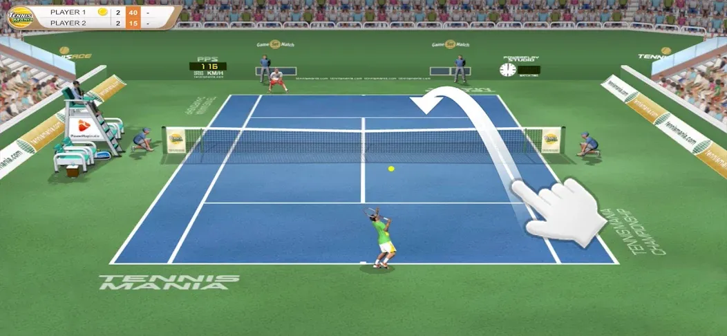 Tennis Mania Mobile (Теннис Мания Мобайл)  [МОД Mega Pack] Screenshot 1