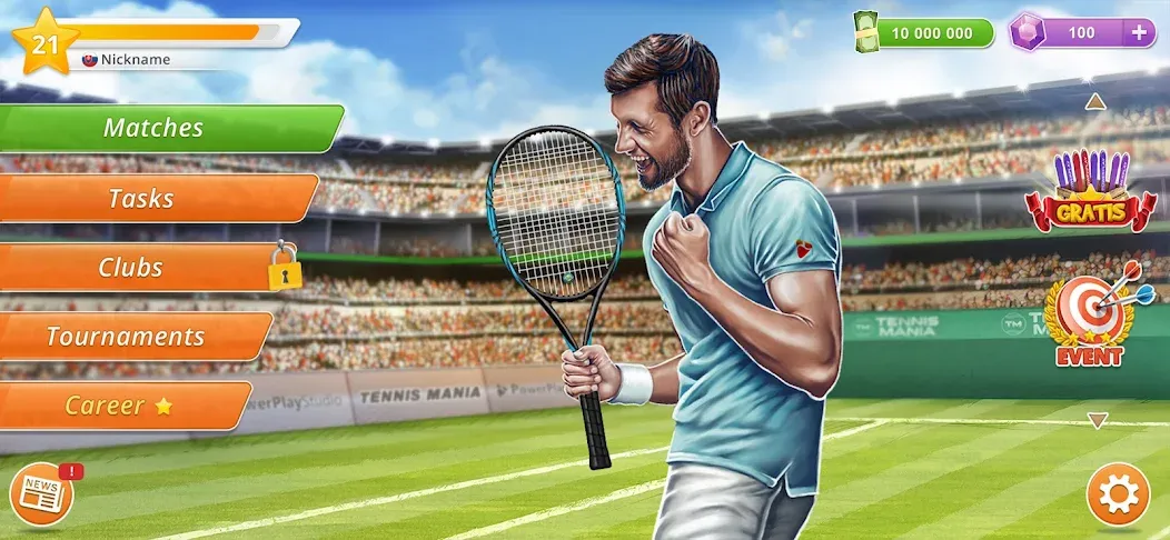 Tennis Mania Mobile (Теннис Мания Мобайл)  [МОД Mega Pack] Screenshot 2