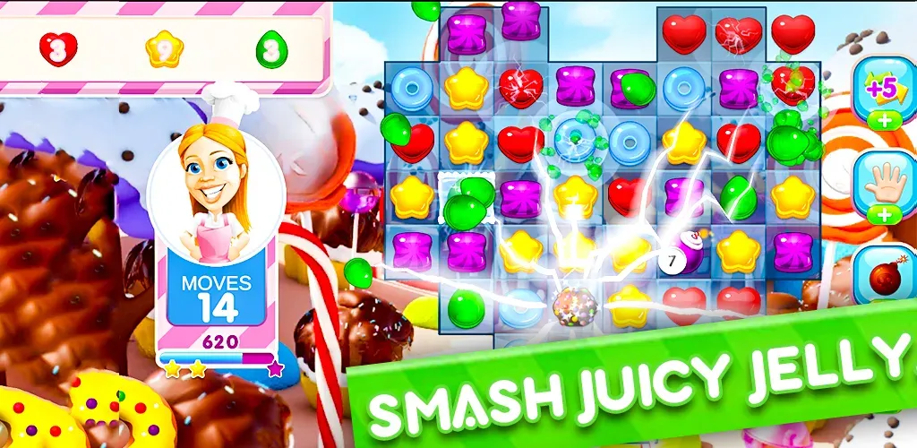 Jelly Kingdom Crush - Match 3  [МОД Mega Pack] Screenshot 2